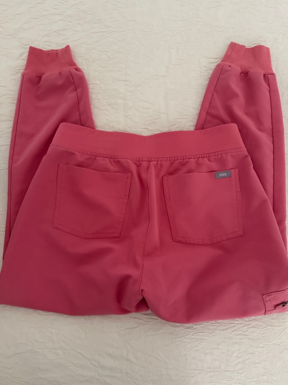 Figs small Raspberry Pink Drawstring Joggers - Picture 2 of 5